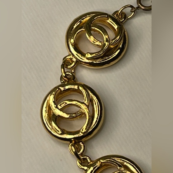 CHANEL CC Logo Gold Tone Bracelet - Picture 4 of 11